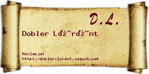 Dobler Lóránt névjegykártya
